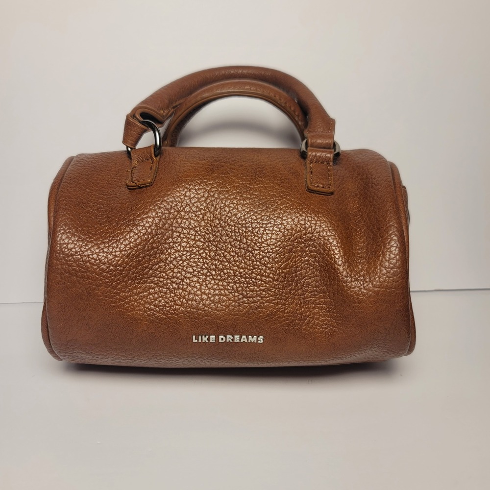 LIKE DREAMS Brown Faux Leather Mini Satchel Crossbody Bag Purse Coin Pouch - Picture 2 of 7
